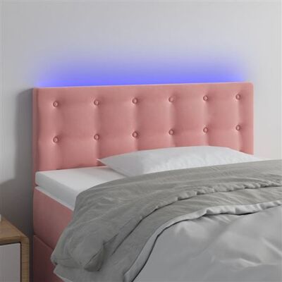 Tête de lit LED en velours rose 100x5x78/88 cm - Tête de lit avec LED - Publicité Tête de lit LED en velours rose 100x5x78/88 cm - Tête de lit avec LED - Publicité