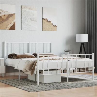 Cadre de lit en métal vidaXL avec tête de lit - Type de lit : cadre, Couleur : blanc, Taille : 140x200 cm - Publicité Cadre de lit en métal vidaXL avec tête de lit - Type de lit : cadre, Couleur : blanc, Taille : 140x200 cm - Publicité