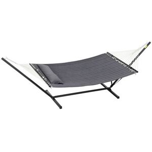 Non communiqué Hamac sur pied 1 place grand confort - tétière, toile matelassé - acier gris foncé Gris - Publicité Non communiqué Hamac sur pied 1 place grand confort - tétière, toile matelassé - acier gris foncé Gris - Publicité