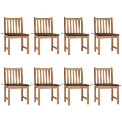 Non communiqué Chaises de jardin lot de 8 avec coussins Bois de teck massif bois de teck - Publicité Non communiqué Chaises de jardin lot de 8 avec coussins Bois de teck massif bois de teck - Publicité