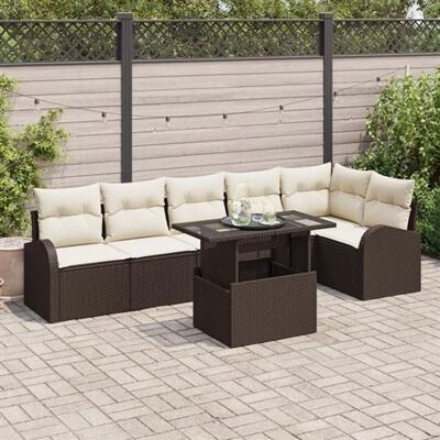 Ensemble de Canapés de Jardin Vidaxl 7 Pièces Rattan Poly Marron - Publicité Ensemble de Canapés de Jardin Vidaxl 7 Pièces Rattan Poly Marron - Publicité