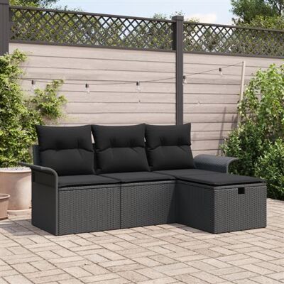 VIDAXL Ensemble de Canapé de Jardin - Modulaire pour 4 Noir Rotin - Publicité VIDAXL Ensemble de Canapé de Jardin - Modulaire pour 4 Noir Rotin - Publicité