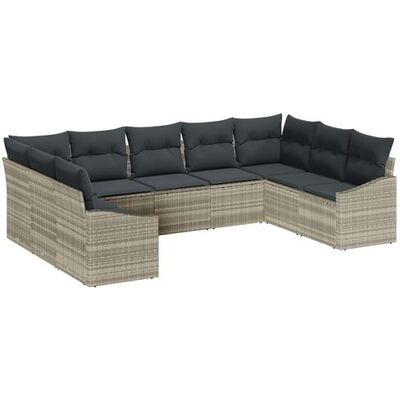 Ensemble de Canapés de Jardin VidaXL - 9 Pièces Gris Polyester - Publicité Ensemble de Canapés de Jardin VidaXL - 9 Pièces Gris Polyester - Publicité