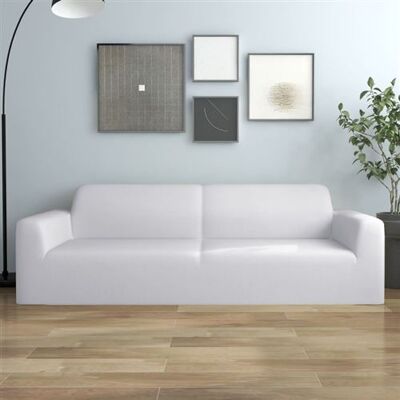Non communiqué Housse extensible de canapé 2 places Blanc Jersey de polyester Blanc - Publicité Non communiqué Housse extensible de canapé 2 places Blanc Jersey de polyester Blanc - Publicité