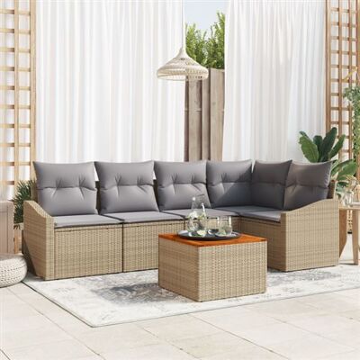 Ensemble de Canapé de Jardin Beige - Mobilier en Rotin Modulable 6 Pièces - Publicité Ensemble de Canapé de Jardin Beige - Mobilier en Rotin Modulable 6 Pièces - Publicité