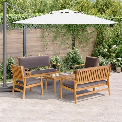 vidaXL Ensemble de meubles en bois d'acacia pour l'extérieur - 3 places - Design moderne - Publicité vidaXL Ensemble de meubles en bois d'acacia pour l'extérieur - 3 places - Design moderne - Publicité