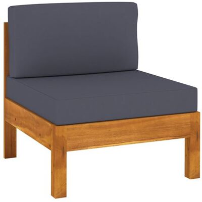 Canapé d'angle de jardin vidaXL - Bois d'acacia durable - Coussins gris - Toute l'année - Publicité Canapé d'angle de jardin vidaXL - Bois d'acacia durable - Coussins gris - Toute l'année - Publicité