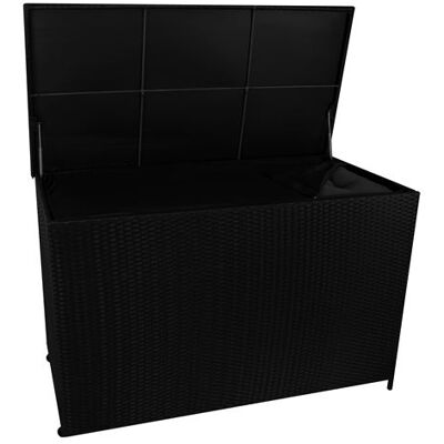 Non communiqué Coffre de Rangement 996 L Rotin Noir Doublure Imperméable Extérieure Jardin Noir - Publicité Non communiqué Coffre de Rangement 996 L Rotin Noir Doublure Imperméable Extérieure Jardin Noir - Publicité