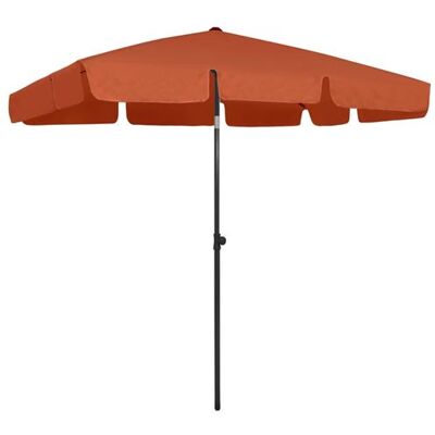 Maisonchic - Parasol de plage terracotta 200x125 cm - Parasol - Publicité Maisonchic - Parasol de plage terracotta 200x125 cm - Parasol - Publicité