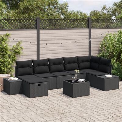 VidaXL - Ensemble Canapé Jardin 8 Pièces - Noir - Polyrotin - Publicité VidaXL - Ensemble Canapé Jardin 8 Pièces - Noir - Polyrotin - Publicité
