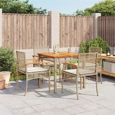 Ensemble de jardin 5 pièces avec coussins rotin synthétique beige - Salon de jardin vidaXL - Publicité Ensemble de jardin 5 pièces avec coussins rotin synthétique beige - Salon de jardin vidaXL - Publicité