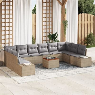 Ensemble de Canapés de Jardin Beige 11 pcs - Mobilier de Jardin - Publicité Ensemble de Canapés de Jardin Beige 11 pcs - Mobilier de Jardin - Publicité