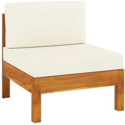 Canapé Central vidaXL avec Coussins - Bois d'Acacia Extérieur - Design Moderne - Publicité Canapé Central vidaXL avec Coussins - Bois d'Acacia Extérieur - Design Moderne - Publicité