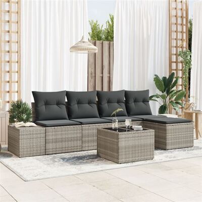 Ensemble de Canapé de Jardin Gris Clair - 6 Pièces Mobilier Extérieur - Publicité Ensemble de Canapé de Jardin Gris Clair - 6 Pièces Mobilier Extérieur - Publicité