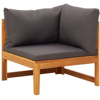 Canapé d'angle vidaXL - Coussins gris foncé - Bois d'acacia massif - Canapé d'angle - Publicité Canapé d'angle vidaXL - Coussins gris foncé - Bois d'acacia massif - Canapé d'angle - Publicité