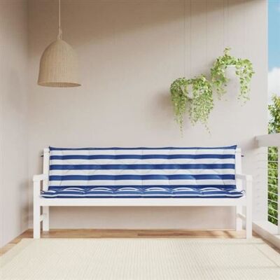 Non communiqué vidaXL Coussins de banc de jardin lot de 2 rayures bleues et blanches 361747 Bleu - Publicité Non communiqué vidaXL Coussins de banc de jardin lot de 2 rayures bleues et blanches 361747 Bleu - Publicité