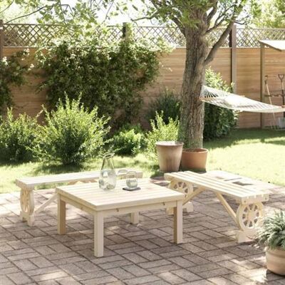 vidaXL Bancs de jardin 2 pièces Bois Massif de Sapin Marron - Banc de jardin - Publicité vidaXL Bancs de jardin 2 pièces Bois Massif de Sapin Marron - Banc de jardin - Publicité