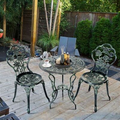 Ensemble de Mobilier de Jardin Costway avec Design de Rose - Table et 2 Chaises - Publicité Ensemble de Mobilier de Jardin Costway avec Design de Rose - Table et 2 Chaises - Publicité