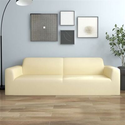 Non communiqué Housse extensible de canapé 3 places Crème Jersey de polyester - Publicité Non communiqué Housse extensible de canapé 3 places Crème Jersey de polyester - Publicité