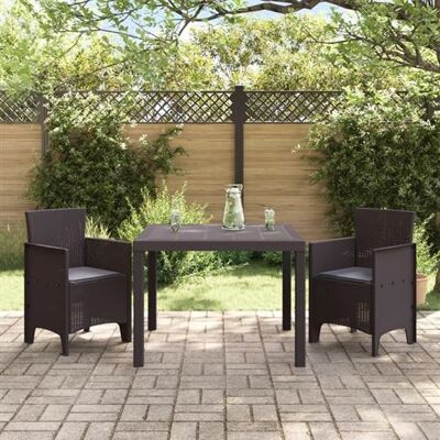 VidaXL - 3-Piece Garden Dining Set - Marron - Ensemble de meubles de jardin - Publicité VidaXL - 3-Piece Garden Dining Set - Marron - Ensemble de meubles de jardin - Publicité