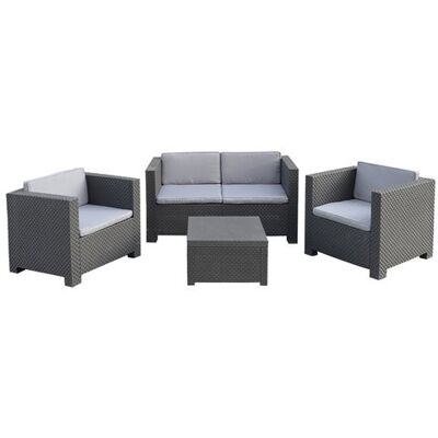 Pegane - Jardin 4P Résine - Anthracite - Ensemble jardin - Publicité Pegane - Jardin 4P Résine - Anthracite - Ensemble jardin - Publicité