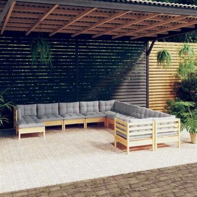 vidaXL Ensemble de salon de jardin 11 pièces avec coussins - Mobilier de jardin - Publicité vidaXL Ensemble de salon de jardin 11 pièces avec coussins - Mobilier de jardin - Publicité