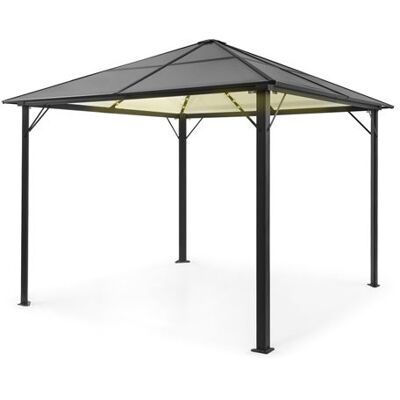 Non communiqué Pavillon de jardin - Pergola avec toit - 3x3m - Salon de jardin - Eclairage LED solaire - Cadre en aluminium - Toit noir Anthracite - Publicité Non communiqué Pavillon de jardin - Pergola avec toit - 3x3m - Salon de jardin - Eclairage LED solaire - Cadre en aluminium - Toit noir Anthracite - Publicité