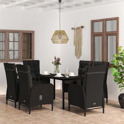 Non communiqué vidaXL Ensemble de Salle à Manger de Jardin avec Coussins 7 pcs Mobilier à Dîner Table et Chaises de Repas Meubles 3099356 Noir - Publicité Non communiqué vidaXL Ensemble de Salle à Manger de Jardin avec Coussins 7 pcs Mobilier à Dîner Table et Chaises de Repas Meubles 3099356 Noir - Publicité