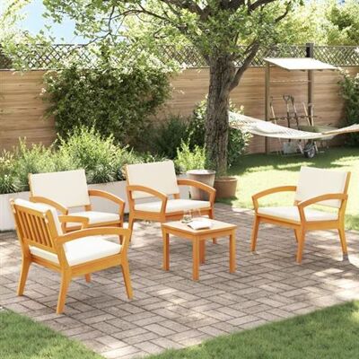 vidaXL Ensemble de 2 chaises en acacia crème robuste pour jardin - Chaises de jardin - Publicité vidaXL Ensemble de 2 chaises en acacia crème robuste pour jardin - Chaises de jardin - Publicité