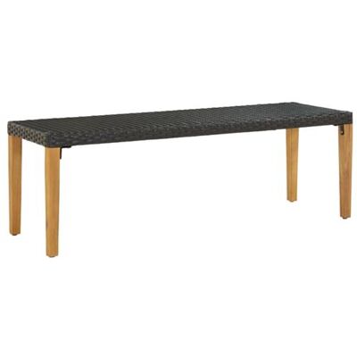 Banquette de jardin en poly rotin noir pour extérieur - Publicité Banquette de jardin en poly rotin noir pour extérieur - Publicité
