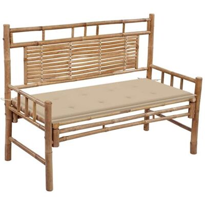 Non communiqué Banc de jardin avec coussin 120 cm Bambou - Publicité Non communiqué Banc de jardin avec coussin 120 cm Bambou - Publicité
