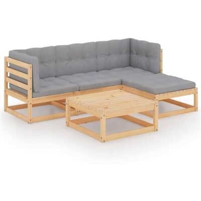 vidaXL Ensemble de Salon de Jardin - Bois de Pin, Coussins, Modulaire - Publicité vidaXL Ensemble de Salon de Jardin - Bois de Pin, Coussins, Modulaire - Publicité
