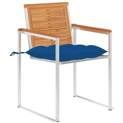 vidaXL - Chaises de jardin avec coussins - Coussins bleus - Bois d’acacia - Chaises de jardin - Publicité vidaXL - Chaises de jardin avec coussins - Coussins bleus - Bois d’acacia - Chaises de jardin - Publicité