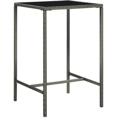 Non communiqué Table de bar de jardin Gris 70x70x110cm Résine tressée et verre Gris - Publicité Non communiqué Table de bar de jardin Gris 70x70x110cm Résine tressée et verre Gris - Publicité