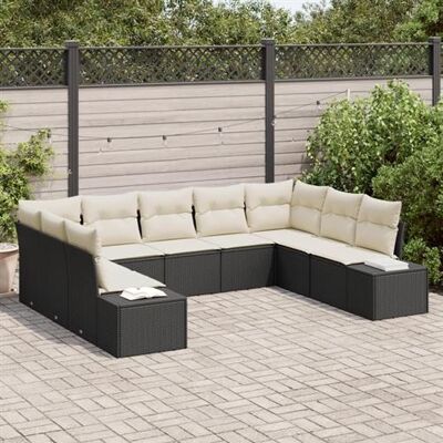 VidaXL Ensemble de Canapés de Jardin 9 pièces Polyrotin Noir - Publicité VidaXL Ensemble de Canapés de Jardin 9 pièces Polyrotin Noir - Publicité