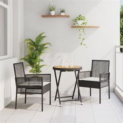 Ensemble de Bistro de Jardin Noir Vidaxl - Bois d'Acacia Rustique, Pliable, Résistant aux UV - Publicité Ensemble de Bistro de Jardin Noir Vidaxl - Bois d'Acacia Rustique, Pliable, Résistant aux UV - Publicité