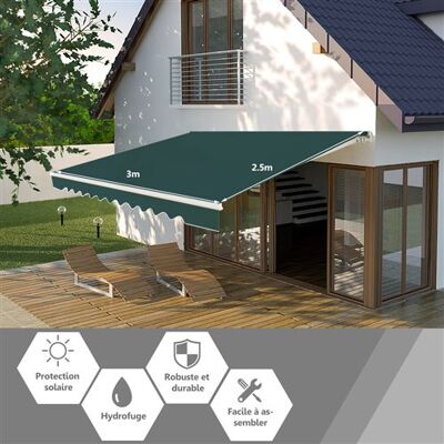 Non communiqué parasol rétractable giantex vert pour cour en aluminium avec manivelle et polyester imperméable, abri d'extérieur à bâche rétractable manuelle - Publicité Non communiqué parasol rétractable giantex vert pour cour en aluminium avec manivelle et polyester imperméable, abri d'extérieur à bâche rétractable manuelle - Publicité