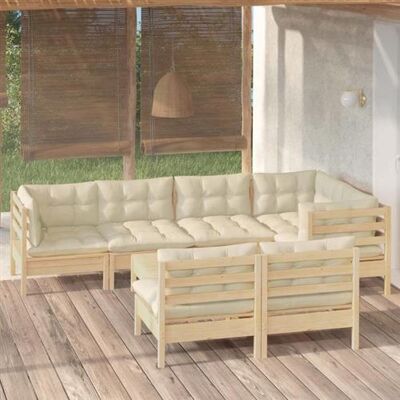 Ensemble de Salon de Jardin Maisonchic en Pin Massif - 8 Pièces avec Coussins - Mobilier de Jardin - Publicité Ensemble de Salon de Jardin Maisonchic en Pin Massif - 8 Pièces avec Coussins - Mobilier de Jardin - Publicité