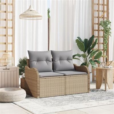 Canapé de jardin 2 places beige Vidaxl - Mobilier extérieur - Publicité Canapé de jardin 2 places beige Vidaxl - Mobilier extérieur - Publicité