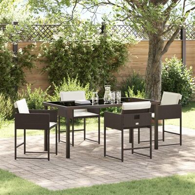 vidaXL - Ensemble de repas jardin 5P - Marron - Rotin polymère - Ensemble de jardin - Publicité vidaXL - Ensemble de repas jardin 5P - Marron - Rotin polymère - Ensemble de jardin - Publicité