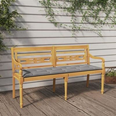 Non communiqué vidaXL Banc Batavia avec coussin gris 150 cm Bois de teck massif 3100842 Gris - Publicité Non communiqué vidaXL Banc Batavia avec coussin gris 150 cm Bois de teck massif 3100842 Gris - Publicité