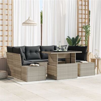Ensemble de Canapés de Jardin VIDAXL 7 pièces avec coussins gris synthétique - Publicité Ensemble de Canapés de Jardin VIDAXL 7 pièces avec coussins gris synthétique - Publicité