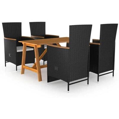 Non communiqué vidaXL Ensemble de Salle à Manger de Jardin 5 pcs Mobilier à Dîner d'Extérieur Salon de Jardin Table et Chaises de Repas de 3068760 Noir - Publicité Non communiqué vidaXL Ensemble de Salle à Manger de Jardin 5 pcs Mobilier à Dîner d'Extérieur Salon de Jardin Table et Chaises de Repas de 3068760 Noir - Publicité