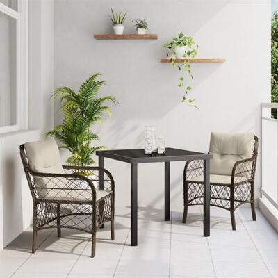 Ensemble de salle à manger de jardin Vidaxl - Rotin, coussins, cadre en acier - Publicité Ensemble de salle à manger de jardin Vidaxl - Rotin, coussins, cadre en acier - Publicité