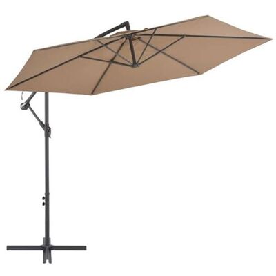 Parasol suspendu en aluminium 300 cm Taupe - Parasol - Publicité Parasol suspendu en aluminium 300 cm Taupe - Parasol - Publicité