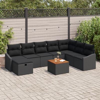 Vidaxl - Ensemble de canapé 9 pièces - Noir - Ensemble de jardin - Publicité Vidaxl - Ensemble de canapé 9 pièces - Noir - Ensemble de jardin - Publicité