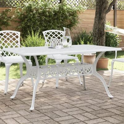 Table de jardin en aluminium moulé Vidaxl - 150x90x72cm - Blanc - Publicité Table de jardin en aluminium moulé Vidaxl - 150x90x72cm - Blanc - Publicité