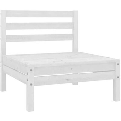 vidaXL Canapé Central de Jardin en Pin Massif Blanc Extérieur - Canapé de Jardin - Publicité vidaXL Canapé Central de Jardin en Pin Massif Blanc Extérieur - Canapé de Jardin - Publicité