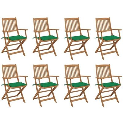 Chaises de jardin pliables avec coussins vidaXL - 8 pièces - Publicité Chaises de jardin pliables avec coussins vidaXL - 8 pièces - Publicité
