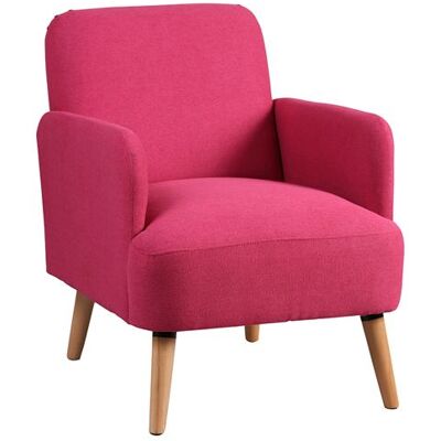 Fauteuil Rembourré Tissu Rose - TEODORE - ALTOBUY Rose - Publicité Fauteuil Rembourré Tissu Rose - TEODORE - ALTOBUY Rose - Publicité